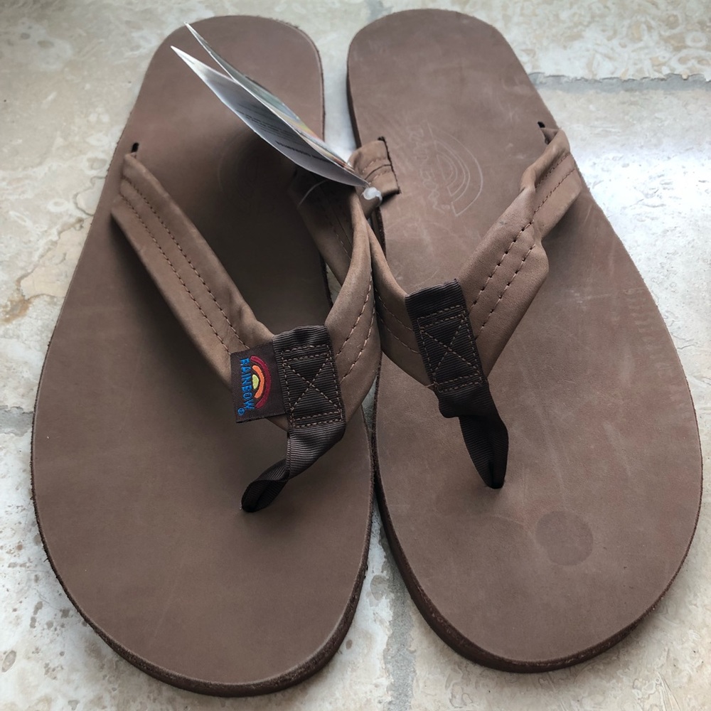 Men’s rainbow flip flops - NWT